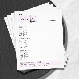 Elegantes, stilvolles Beauty Menu der White Rose Flyer