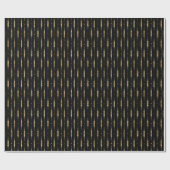 Elegantes, stilvolles Black Gold-Muster Geschenkpapier (Flach)