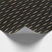 Elegantes, stilvolles Black Gold-Muster Geschenkpapier (Ecke)