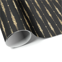 Elegantes, stilvolles Black Gold-Muster Geschenkpapier