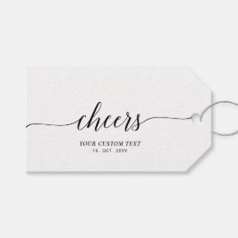 Elegantes stilvolles Black Lettering Cheers Event  Geschenkanhänger