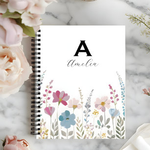 Elegantes stilvolles Blumen-Notizbuch Notizblock