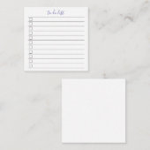 Elegantes stilvolles Chic To-Do-List-Handschriftze Mitteilungskarte (Vorne/Hinten)