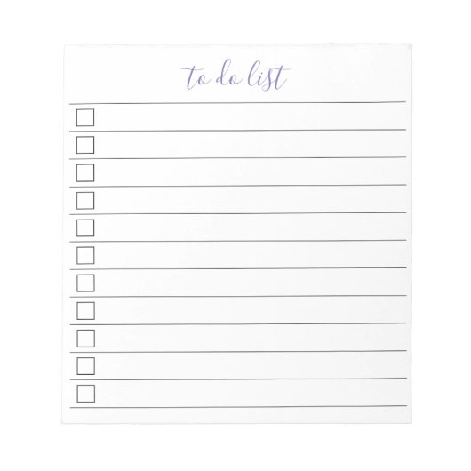 Elegantes stilvolles Chic To-Do-List-Handschriftze Notizblock (Vorderseite)