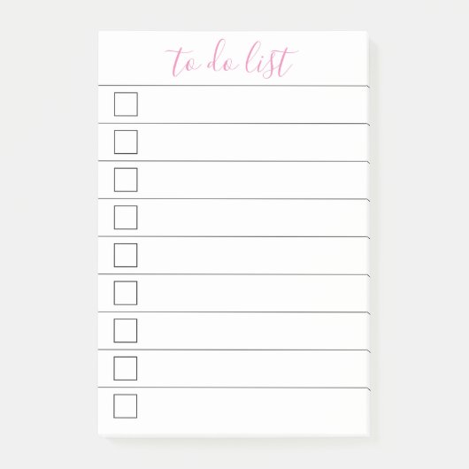 Elegantes stilvolles Chic To-Do-List-Handschriftze Post-it Klebezettel (Vorderseite)