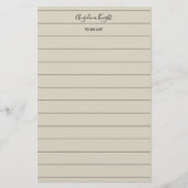 Elegantes stilvolles Chic Todo List Handwriting-Sk Briefpapier (Vorderseite)