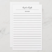 Elegantes stilvolles Chic Todo List Handwriting-Sk Briefpapier (Vorne/Hinten)