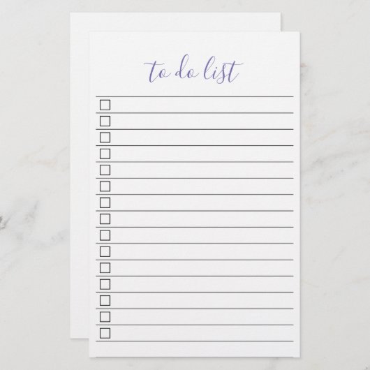 Elegantes stilvolles Chic Todo List Handwriting-Sk Briefpapier (Vorne/Hinten)