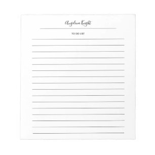 Elegantes stilvolles Chic Todo List Handwriting-Sk Notizblock
