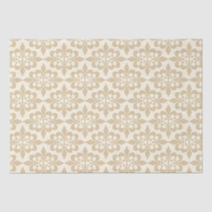 Elegantes, stilvolles Dekor in hellbeige Damask Seidenpapier