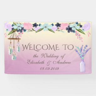 Elegantes stilvolles, florales Hochzeitsbanner Banner