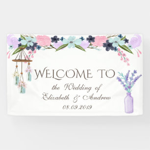 Elegantes stilvolles, florales Hochzeitsbanner Banner