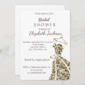 Elegantes, stilvolles Gold Glitzer Dress Einladung (Vorne/Hinten)