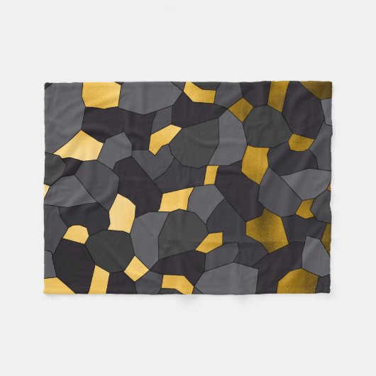 Elegantes stilvolles Goldgraues und schwarzes Fleecedecke (Vorderseite (Horizontal))