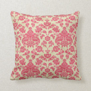 Elegantes stilvolles Himbeer-Damaskus-inspiriertes Kissen
