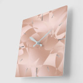 Elegantes, stilvolles Kupfergold-Rose Quadratische Wanduhr (Winkel)
