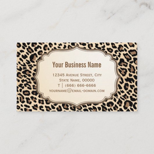 Elegantes, stilvolles Leopard Print Girly Muster Visitenkarte (Rückseite)