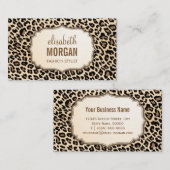 Elegantes, stilvolles Leopard Print Girly Muster Visitenkarte (Vorne/Hinten)