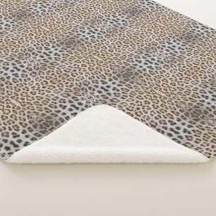 Elegantes stilvolles Leoparden Gepard Fell Tierdru Sherpadecke