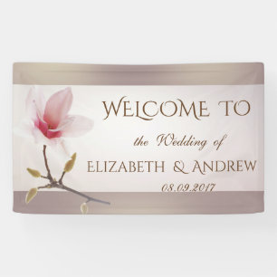 Elegantes stilvolles Magnolien-Hochzeitsbanner Banner