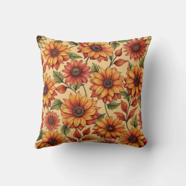 Elegantes, stilvolles, modernes, farbenfrohes Sonn Kissen (Rückseite)