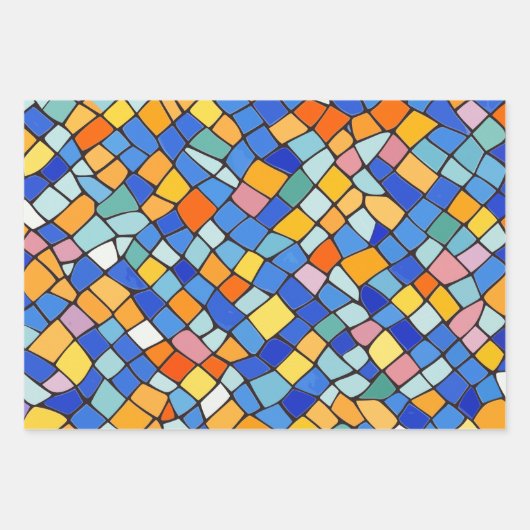 Elegantes stilvolles Mosaikmuster Geschenkpapier Set (Vorderseite 2)