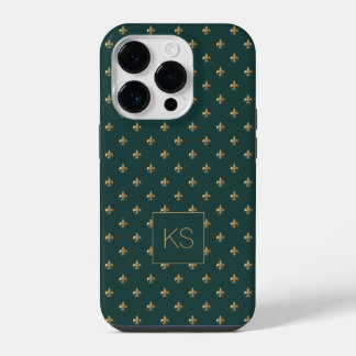 Elegantes stilvolles Muster mit Monogramm iPhone 14 Pro Hülle