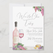 Elegantes stilvolles Party der Weinverkostung Einladung (Vorderseite)