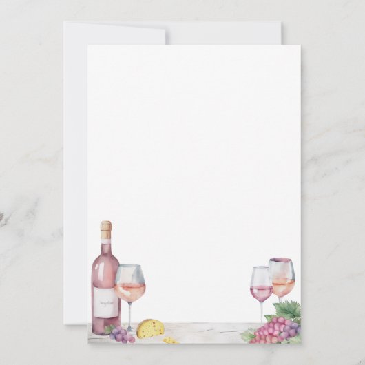 Elegantes stilvolles Party der Weinverkostung Einladung (Rückseite)