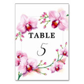 Elegantes stilvolles Rosa Orchideen Frame Event Tischnummer (Rückseite)
