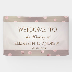 Elegantes stilvolles Roségold-Konfetti-Hochzeitsba Banner