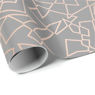 Elegantes stilvolles Rosengoldgeometrisches Geschenkpapier