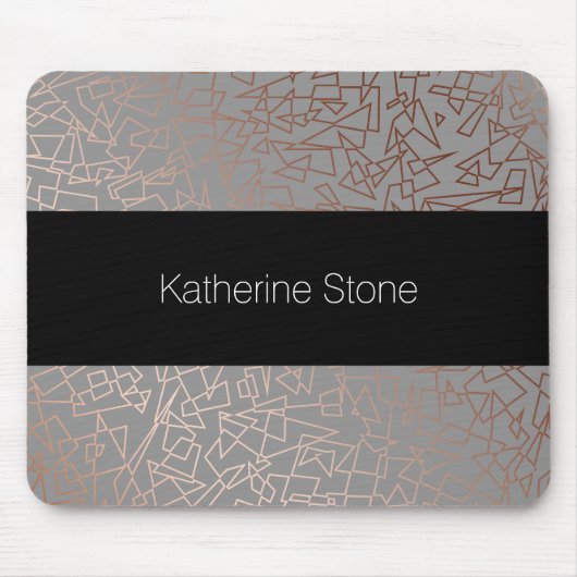 Elegantes stilvolles Rosengoldgeometrisches Mousepad (Vorne)