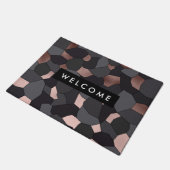 Elegantes stilvolles Rosengoldgraues und schwarzes Fußmatte (Schrägansicht)