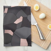 Elegantes stilvolles Rosengoldgraues und schwarzes Geschirrtuch (Viertel Falte)