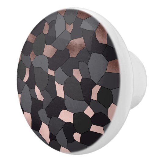 Elegantes stilvolles Rosengoldgraues und schwarzes Keramikknauf (Rechts)