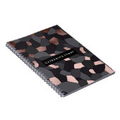 Elegantes stilvolles Rosengoldgraues und schwarzes Notizblock (Rechte Seite)