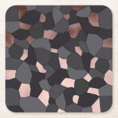 Elegantes stilvolles Rosengoldgraues und schwarzes Rechteckiger Pappuntersetzer (Vorderseite)