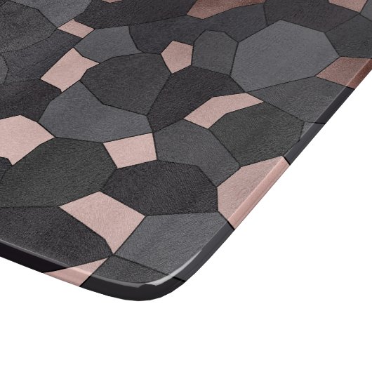 Elegantes stilvolles Rosengoldgraues und schwarzes Schneidebrett (Ecke)