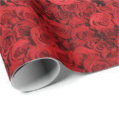 elegantes, stilvolles rote Rosen-Foto Geschenkpapier (Rolleneckpunkt)