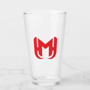 Elegantes stilvolles rotes Buchstabe M Glas