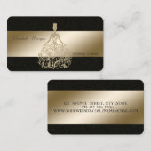 Elegantes, stilvolles Schwarz-Gold-Glitzer Visitenkarte (Vorne/Hinten)