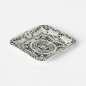 Elegantes stilvolles Schwarz-weißes Barock Pappteller (Gewinkelt)