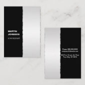 Elegantes, stilvolles Silver Metal Abzeichen Verti Visitenkarte (Vorne/Hinten)