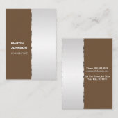 Elegantes, stilvolles Silver Metal Abzeichen Verti Visitenkarte (Vorne/Hinten)