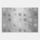 Elegantes stilvolles Snowflake Muster Weihnachten Geschenkpapier Set (Vorderseite 2)