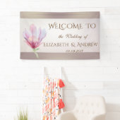 Elegantes stilvolles Watercolor Magnolia Wedding B Banner (Insitu)