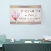Elegantes stilvolles Watercolor Magnolia Wedding B Banner (Messeveranstaltung)