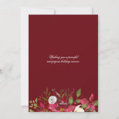 Elegantes stilvolles Weihnachtsfest Poinsettia Hol Feiertagskarte (Rückseite)