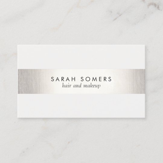 Elegantes stilvolles weißes modernes IMITAT Silber Visitenkarte | Zazzle.de